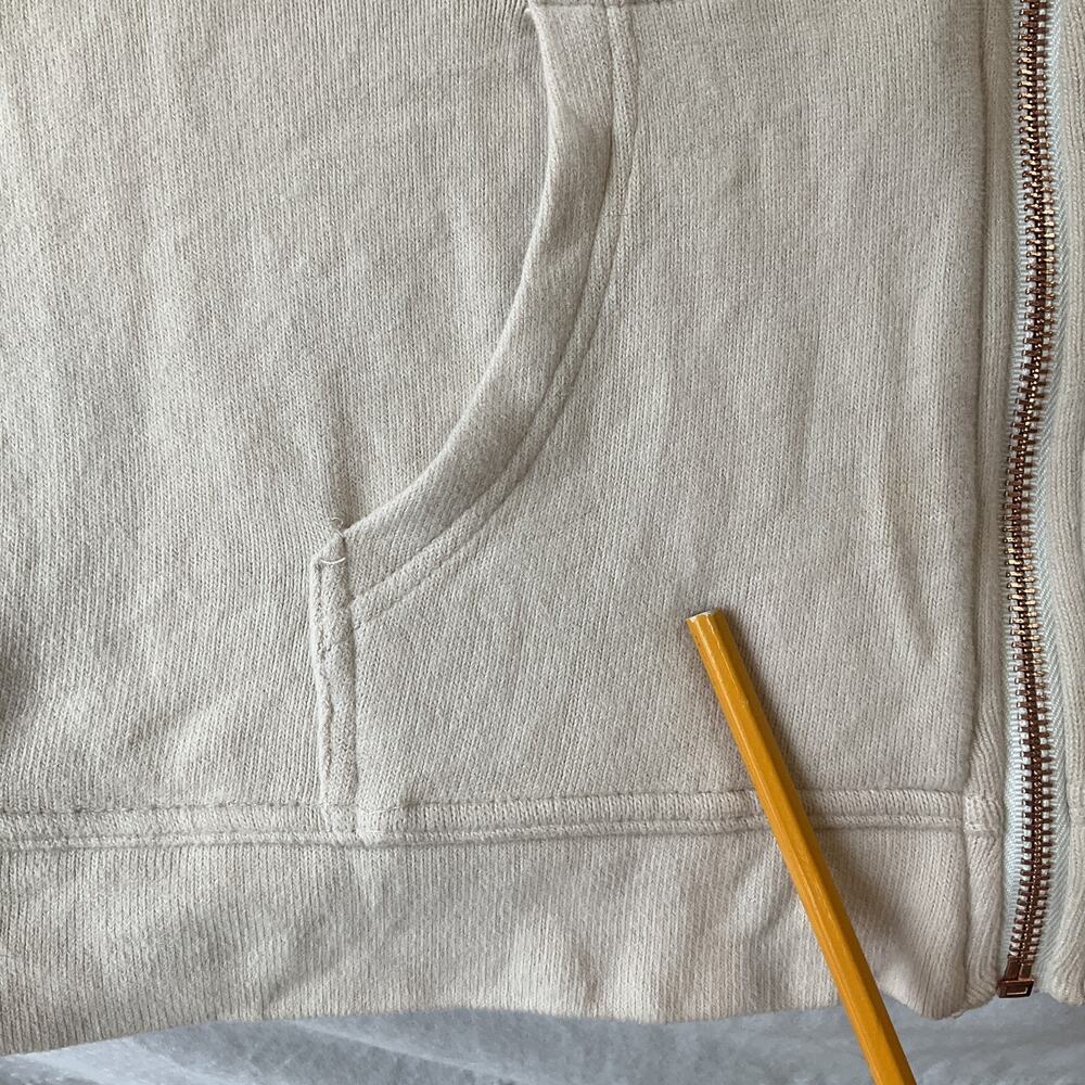 Volcom Women Hoodie Jacket M Beige Lounge Logo Zipper Drawstring Long Sleeve - Picture 8 of 9